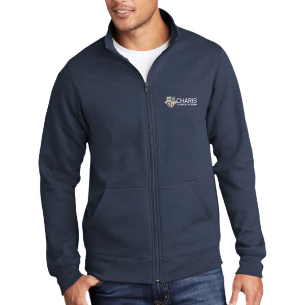 Port & Co Charis Classical Academy Embroidered- - Core Fleece Cadet Full Zip Sweatshirt Thumbnail