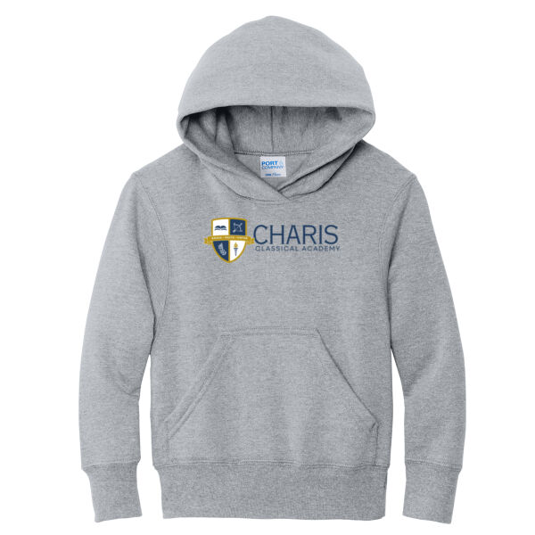 Port & Co Charis Classical Academy Printed- - Youth Core Fleece Pullover Hooded Sweatshirt Thumbnail