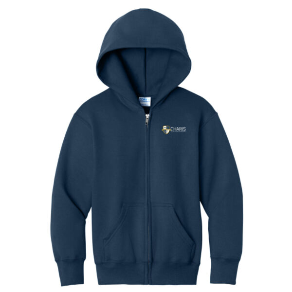 Charis Port & Co Youth Full Zip Hoodie Embroidered Thumbnail