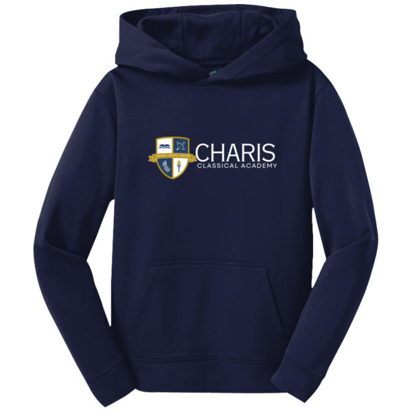 Sport Tek Charis Classical Academy Printed- - Youth Sport Wick ® Fleece Hooded Pullover Thumbnail