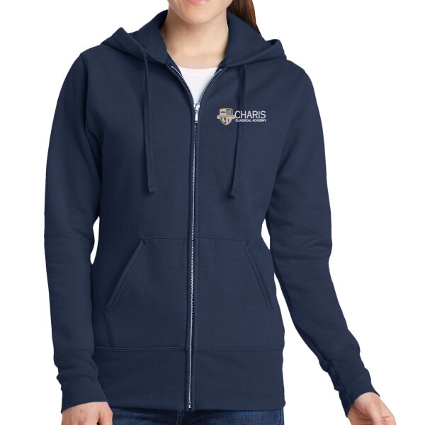 Port Authority Charis Classical Academy Embroidered- - Women's Core Fleece Full Zip Hooded Sweatshirt Thumbnail